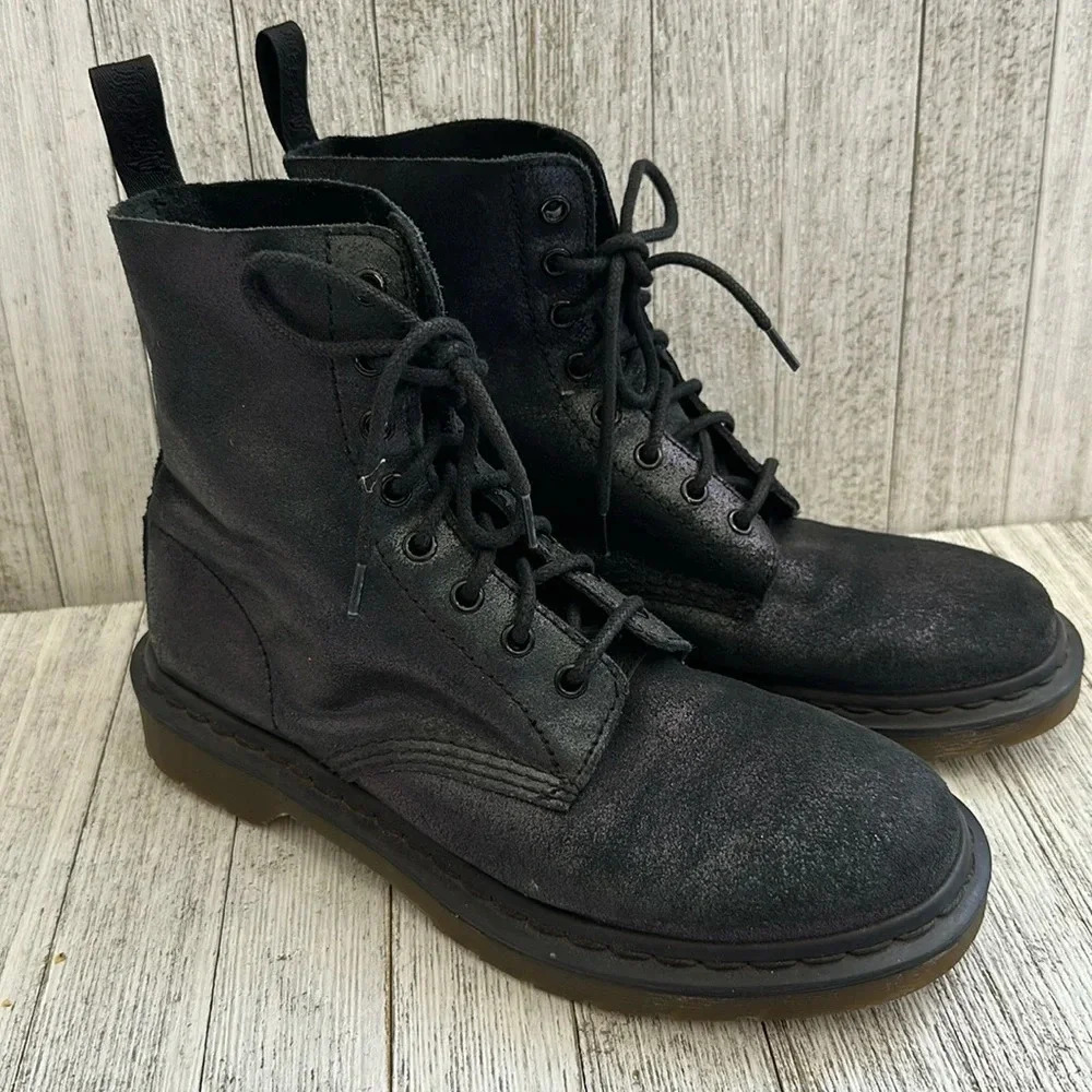 Doc Martens Pascal Metallic glitter laced up boots
